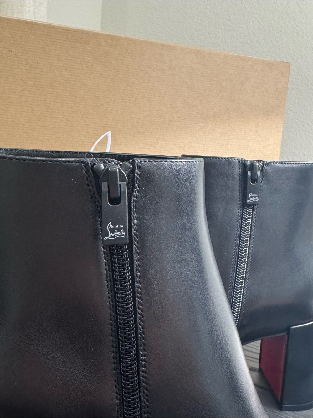 Christian Louboutin Adoxa 70 Leather Booties Black 37 - Picture 6 of 10